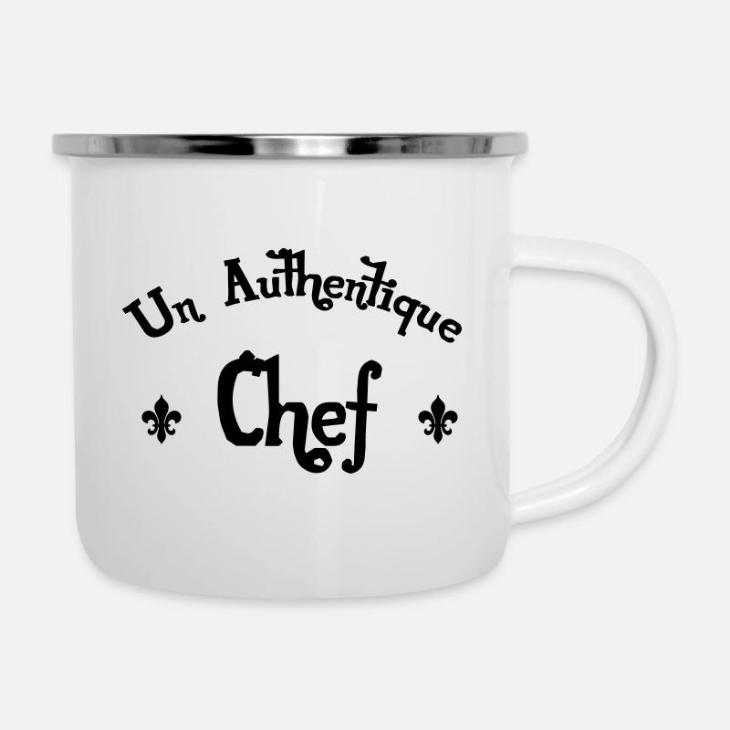 Authentique Chef - Tasse émaillée - blanc
