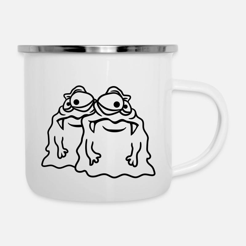 Équipe 2 amis couple glibber slime dégueulasse - Tasse émaillée - blanc