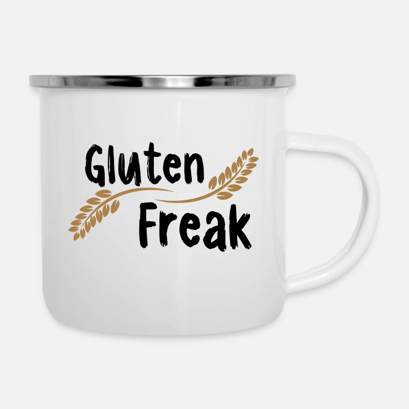 Gluten Freak - Emaille-Tasse - Weiß