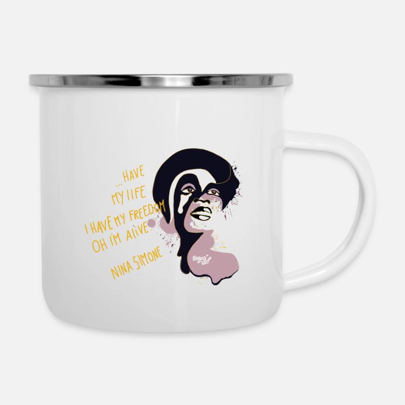 Nina simone - Emaille-Tasse - Weiß