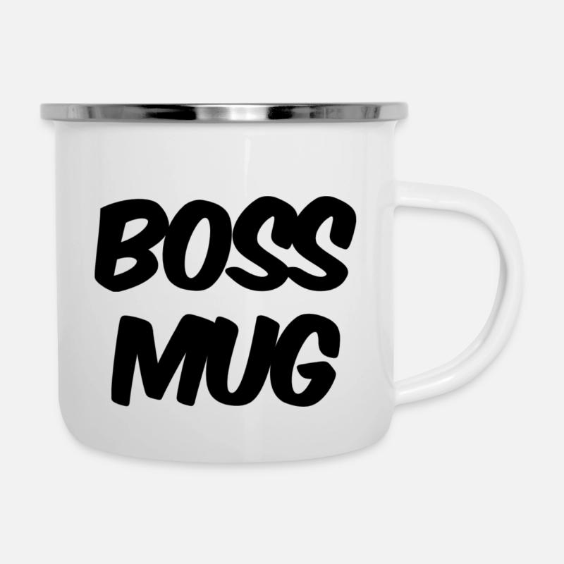BOSS MUG - Emaille-Tasse - Weiß