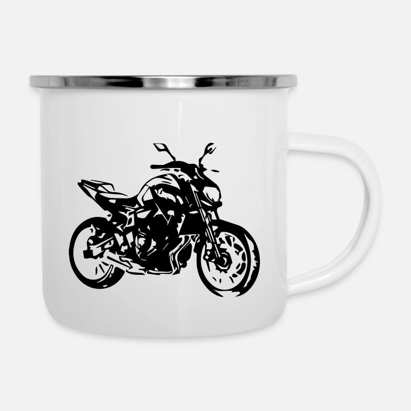 moto roadster - Tasse émaillée - blanc