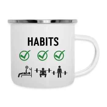 Gym Deadlifts Workout love - ma déroute de fitness de passe-temps - Tasse émaillée - blanc - Droite
