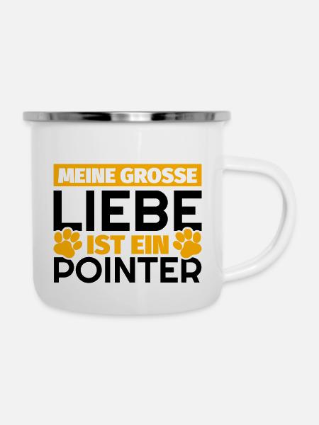 Pointer Geschenke lustig - Emaille-Tasse - Weiß