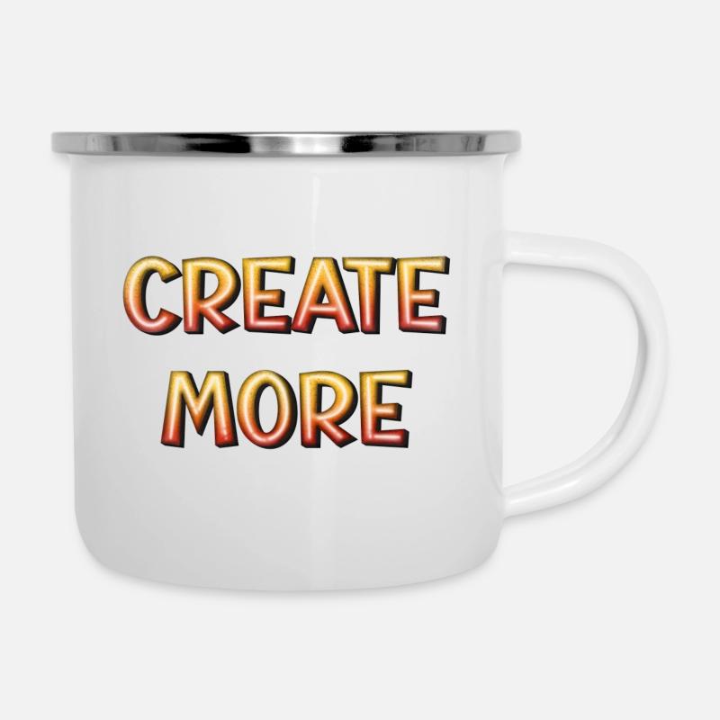 Create more - sei mehr kreativ - Emaille-Tasse - Weiß