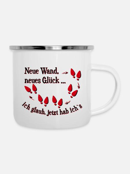 Linedance - Emaille-Tasse - Weiß