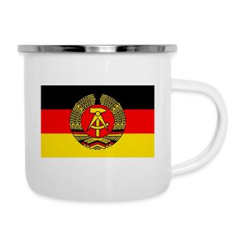 DDR Fahne (stilisiert) - Emaille-Tasse - Weiß - Rechts