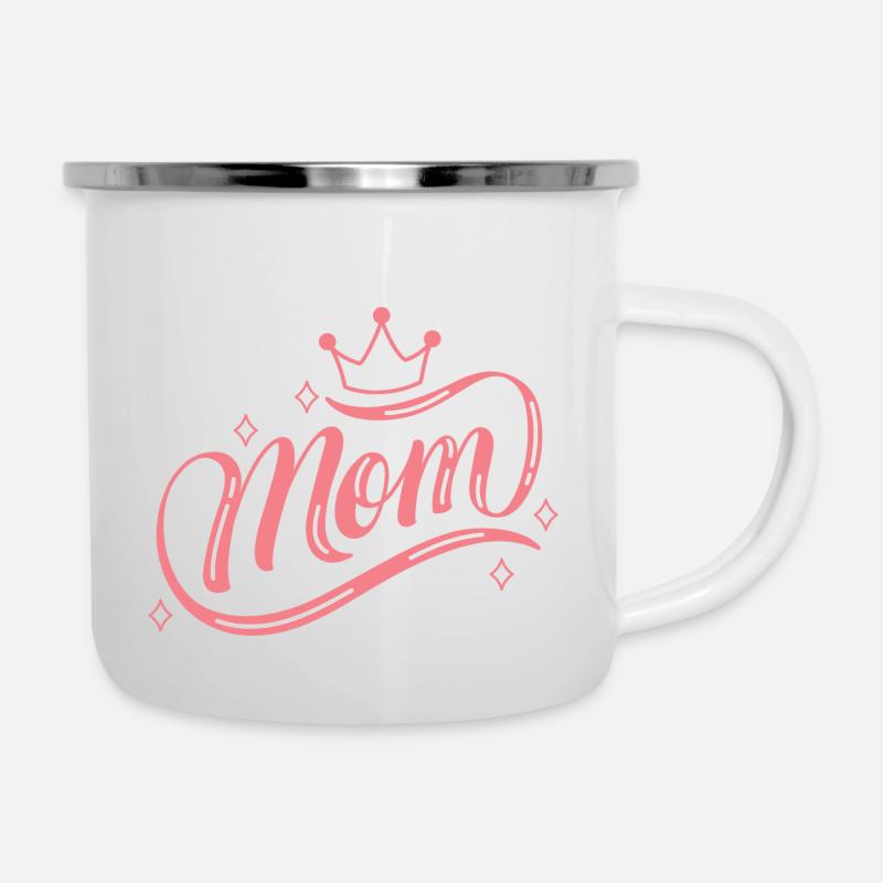 sidback unltd. - Queen Mom - Emaille-Tasse - Weiß