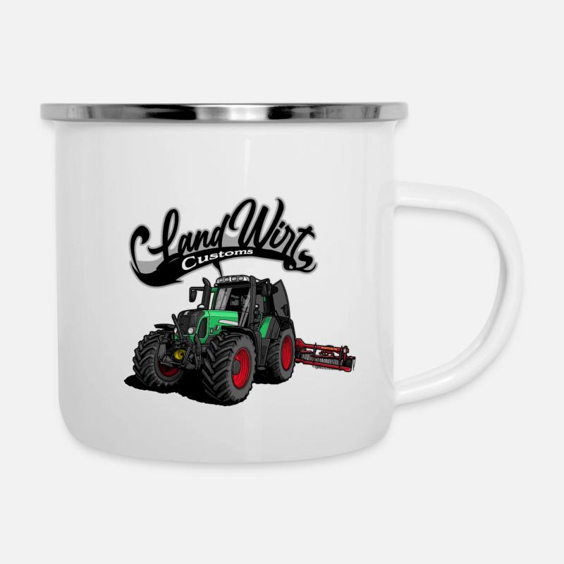 Landwirt // Traktor - Emaille-Tasse - Weiß