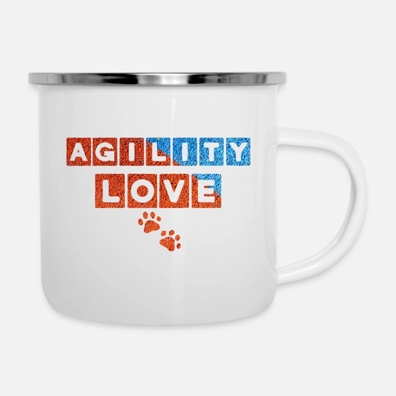 Agility Liebe - Emaille-Tasse - Weiß