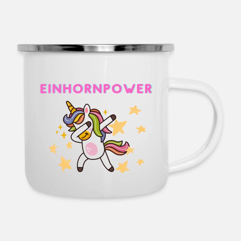 Einhornpower - Emaille-Tasse - Weiß
