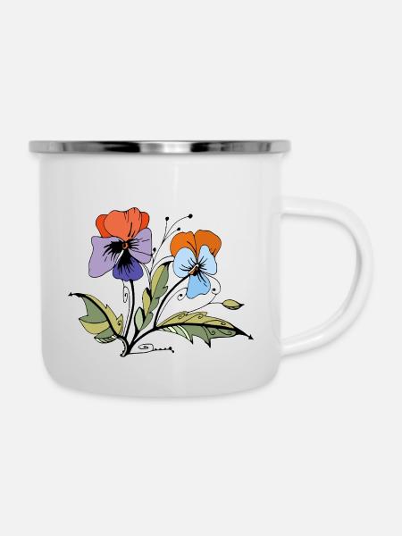 Fleur - Tasse émaillée - blanc