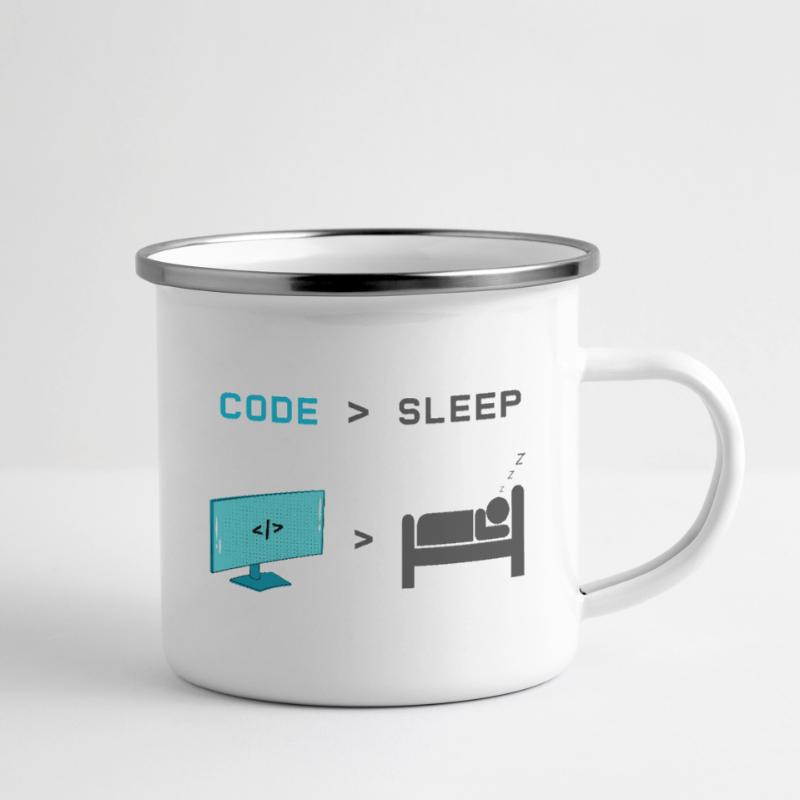 Code vs Sleep: Coder im Schlafmodus Emaille-Tasse