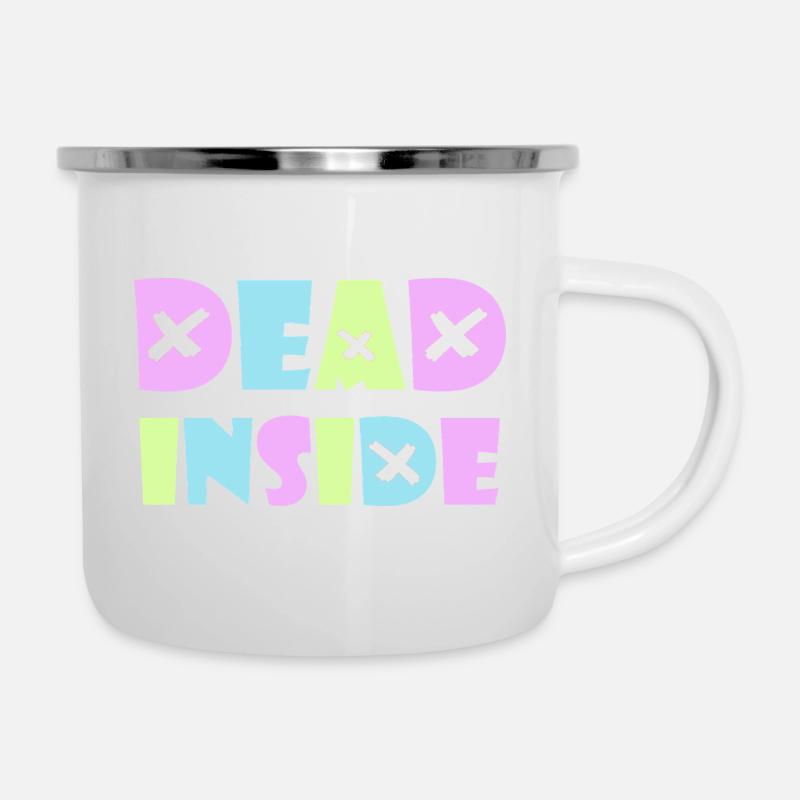 Dead Inside Kawaii Emo Punk Rock Anime Gothic Goth - Emaille-Tasse - Weiß