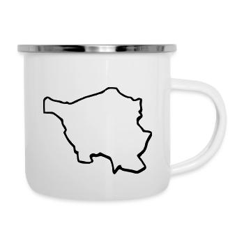 Saarland - Emaille-Tasse - Weiß - Rechts