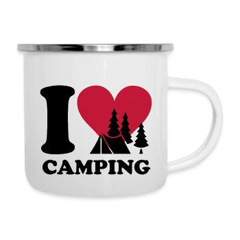 i love camping - Emaille-Tasse - Weiß - Rechts