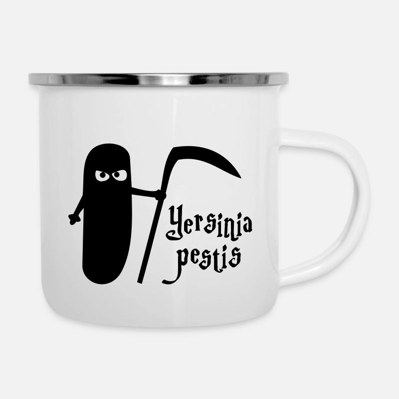 Pestbakterium - Emaille-Tasse - Weiß