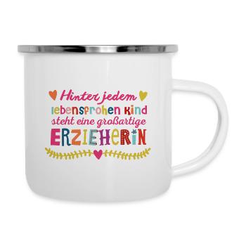 Grossartige Erzieherin - Emaille-Tasse - Weiß - Rechts