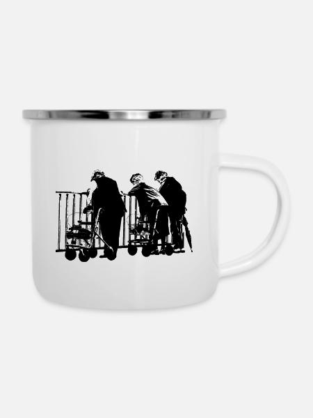 Forever Friends schwarz - Emaille-Tasse - Weiß