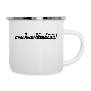 sächsisch - Emaille-Tasse - Weiß - Rechts