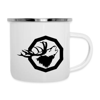 hunting logo deer - Camper Mug - white - Right