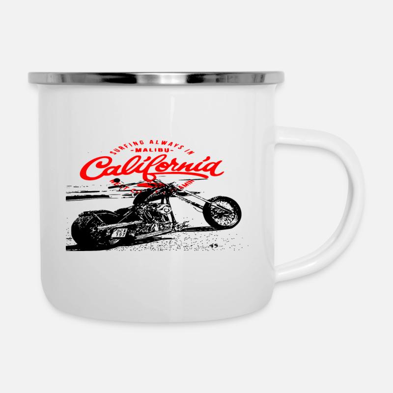 Chopper California - Emaille-Tasse - Weiß