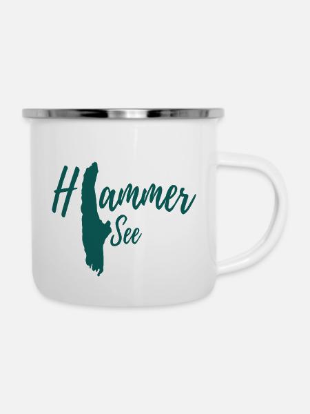 (H)ammersee, einfarbig - Emaille-Tasse - Weiß
