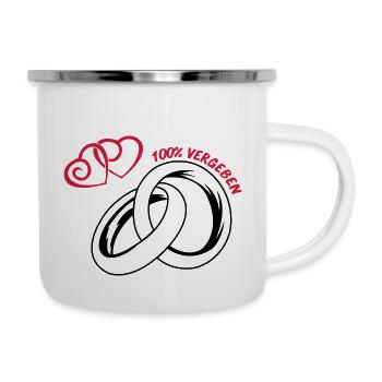 100_vergeben_eheringe_02 - Emaille-Tasse - Weiß - Rechts