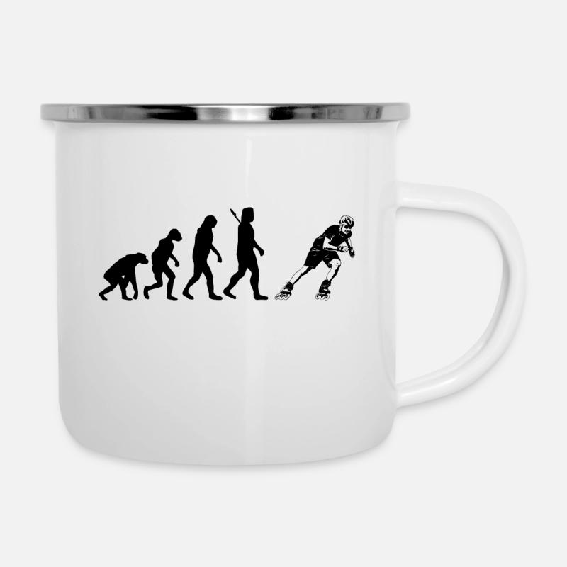 Inline skating - Inline skates - Emaille-Tasse - Weiß