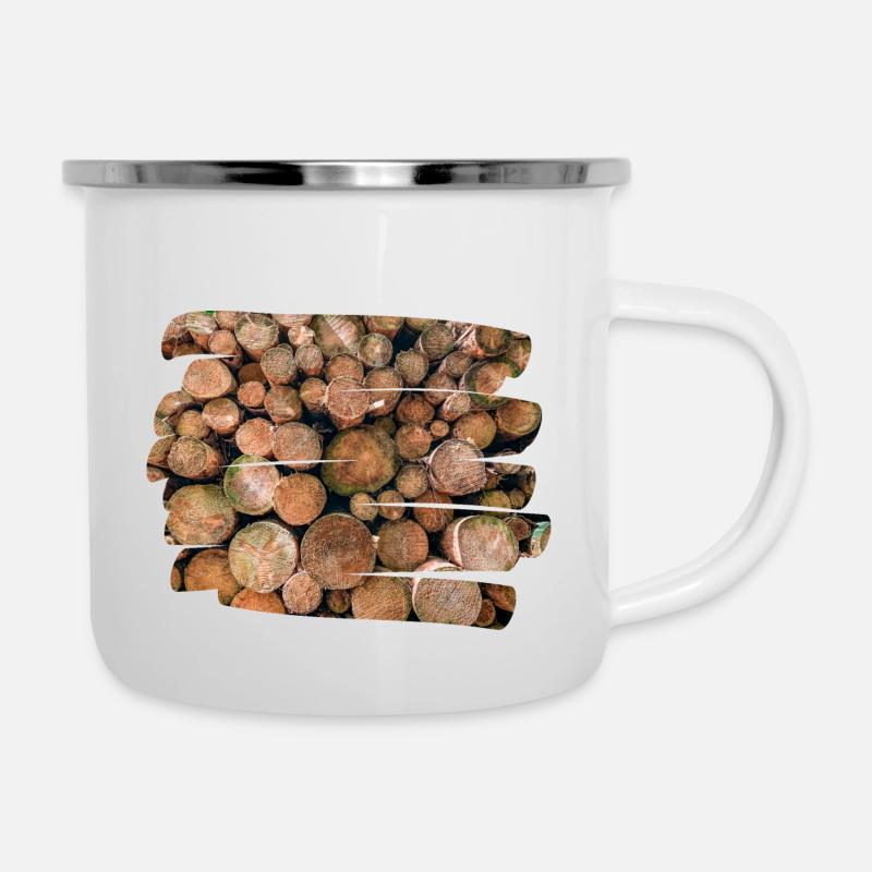 Holzfäller - Emaille-Tasse - Weiß