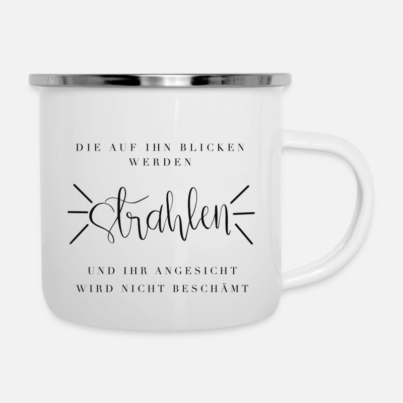 Psalm 34 6 Bibelvers - Emaille-Tasse - Weiß