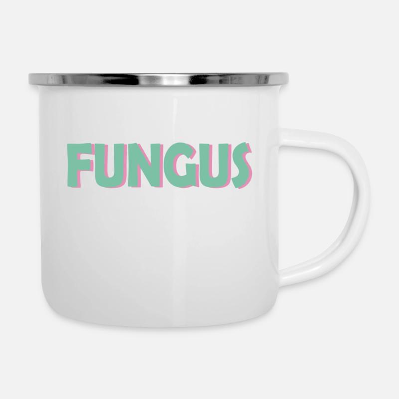 Pilz - Emaille-Tasse - Weiß