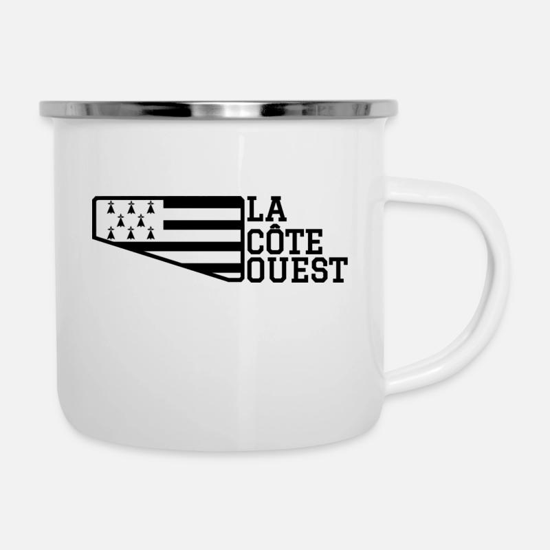 La côte ouest - Drapeau breton - Tasse émaillée - blanc