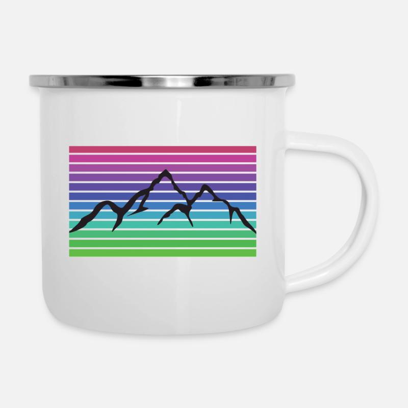 Colored Mountain - Emaille-Tasse - Weiß