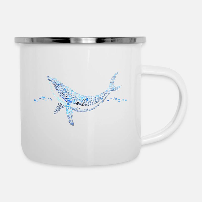 baleine gouttes d'aquarelle - Tasse émaillée - blanc