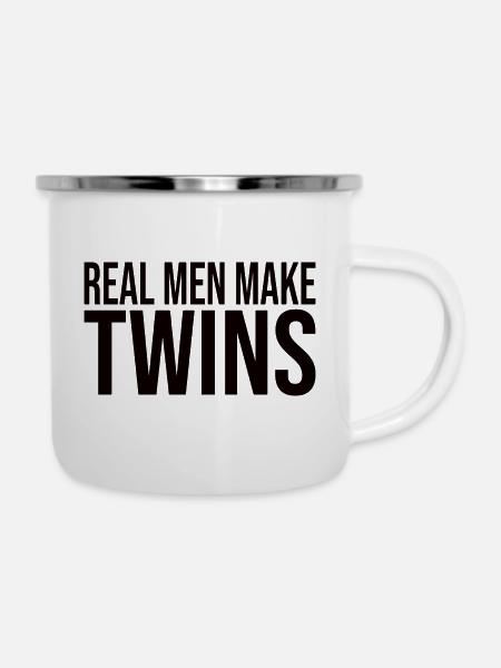 Real Men Make Twins - Emaille-Tasse - Weiß