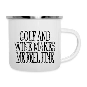 love putter saying boysgolf golfbag golfkids - Emaille-Tasse - Weiß - Rechts