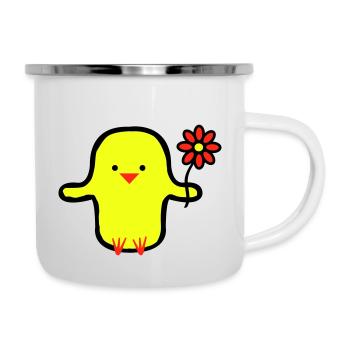 cute bird - Emaille-Tasse - Weiß - Rechts
