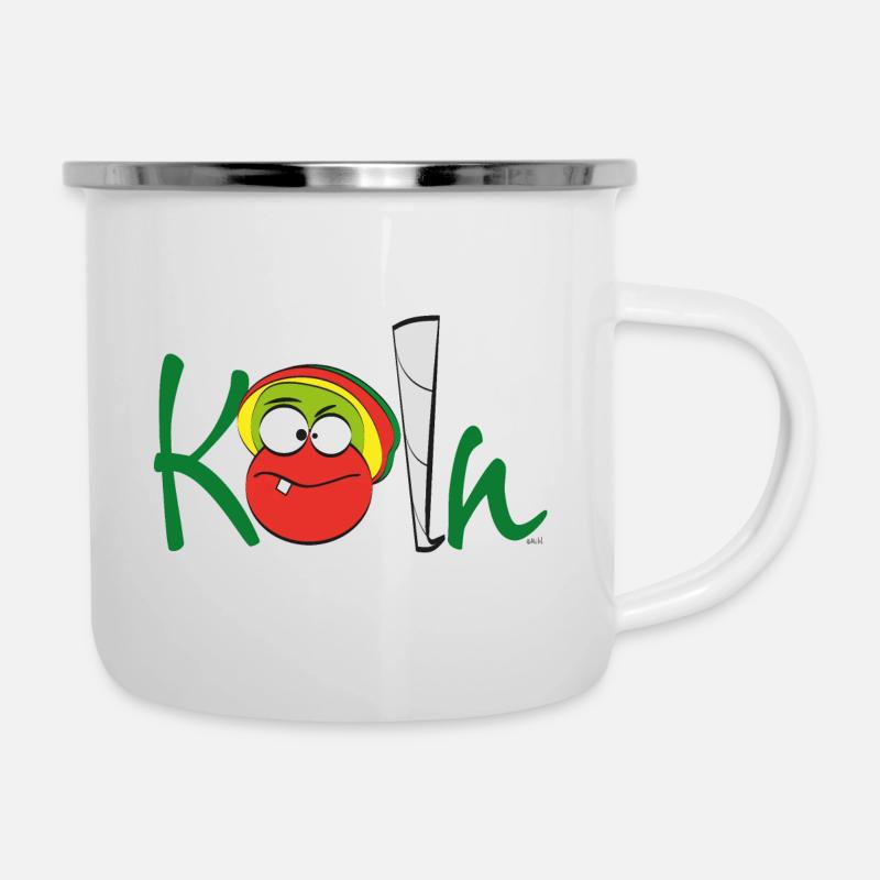 Cologne Smile: Doobie Style für Köln Fans - Emaille-Tasse - Weiß