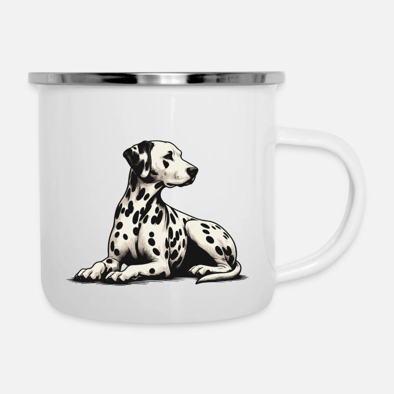 Dalmatiner - Emaille-Tasse - Weiß