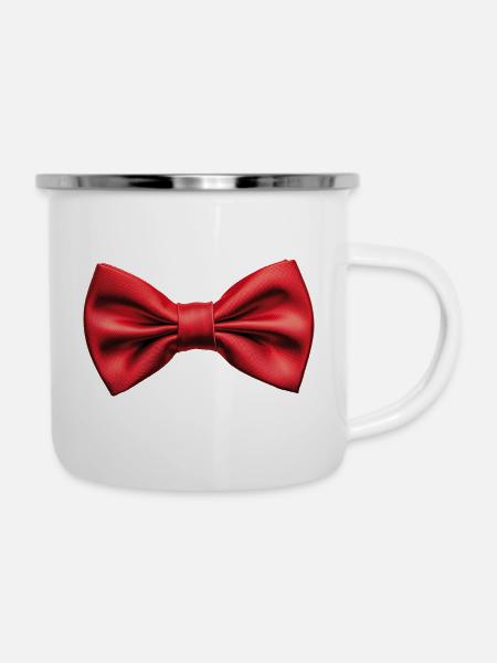 Fliege - Emaille-Tasse - Weiß