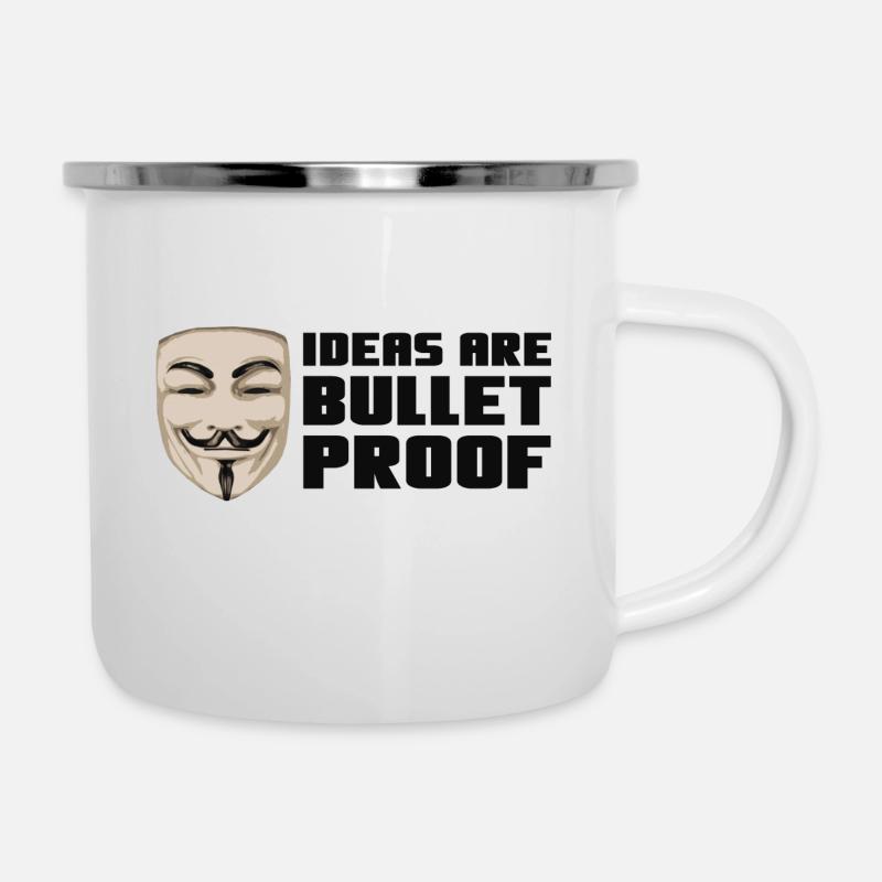 Mask - bulletproof - Emaille-Tasse - Weiß