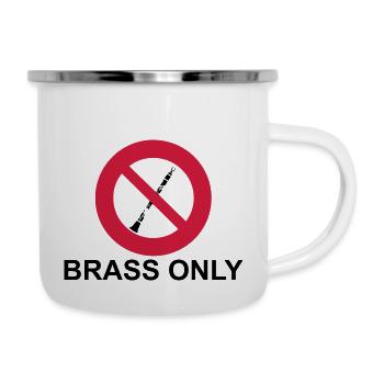 Brass Only - Emaille-Tasse - Weiß - Rechts