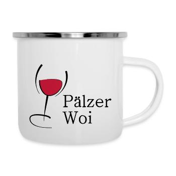 Pälzer Woi Weinglas - Emaille-Tasse - Weiß - Rechts