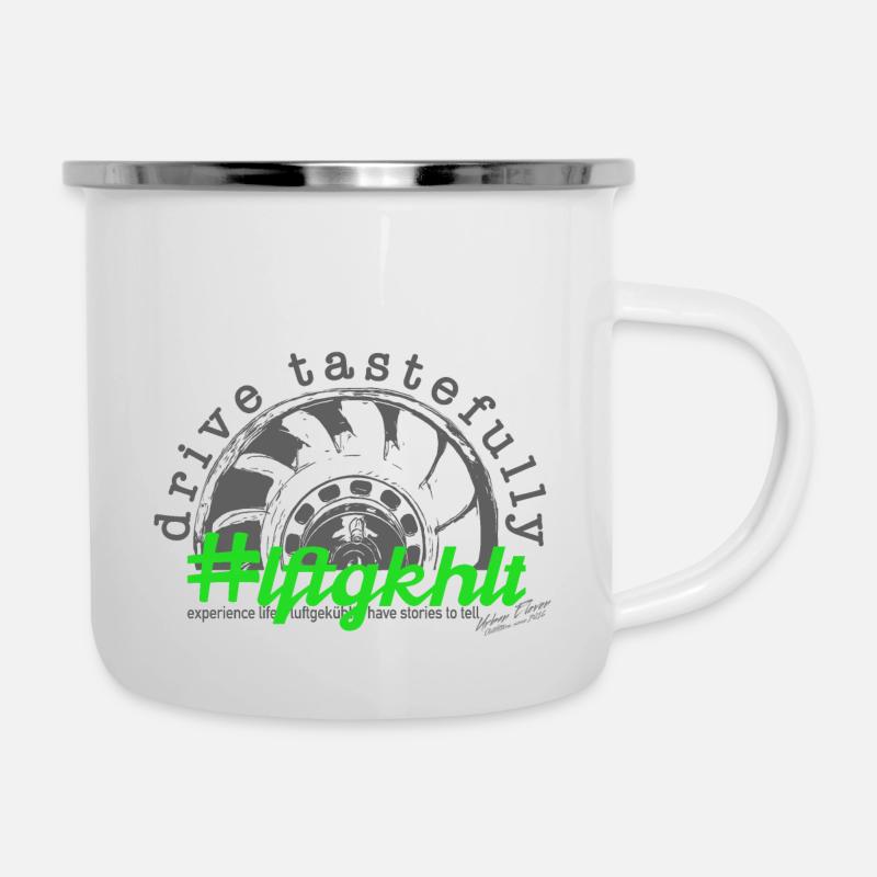 drive aircooled - Emaille-Tasse - Weiß