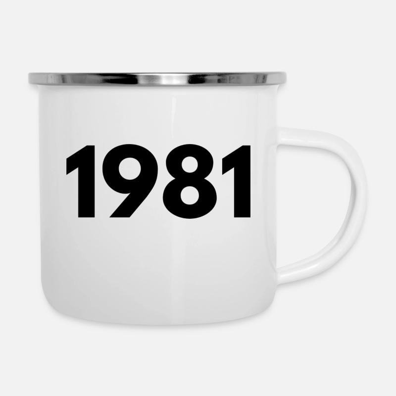 1981 - Emaille-Tasse - Weiß