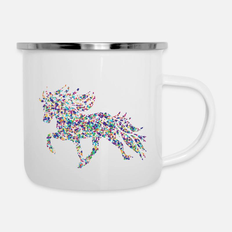 Tölter3 Konfetti - Emaille-Tasse - Weiß