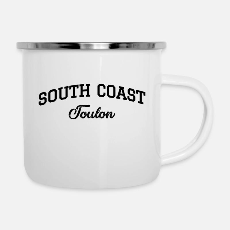SÜDKÜSTE Toulon - Emaille-Tasse - Weiß
