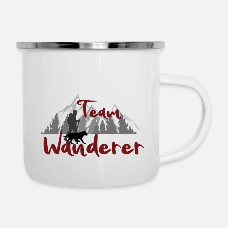 Team Wanderer Mann - Emaille-Tasse - Weiß