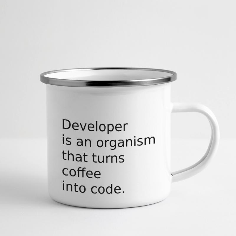 Developer organism coffee into code Camper Mug